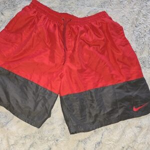 Men's Nike Red and Gray Swim Trunks - XXL
